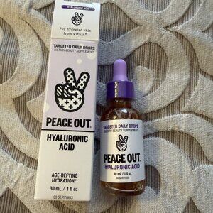 Peace Out Hyaluronic Acid Targeted Daily Drops Age Defying Hydration 1FL NIB